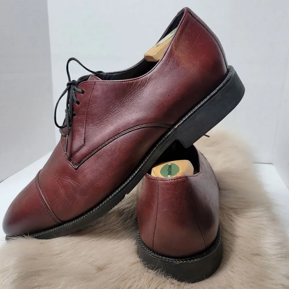 Neil M Senator Cap Toe Shoes Cognac men's Lace Up Oxford Men's Shoes Size 12